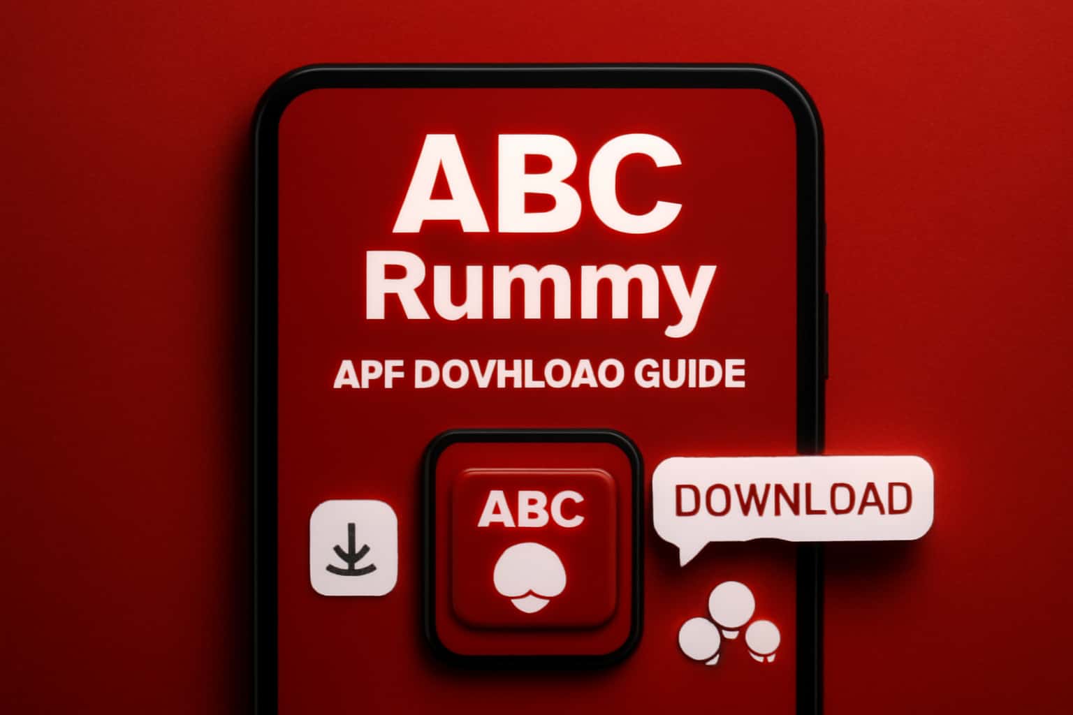 An informational scene illustrating the ABC Rummy App Download Guide.