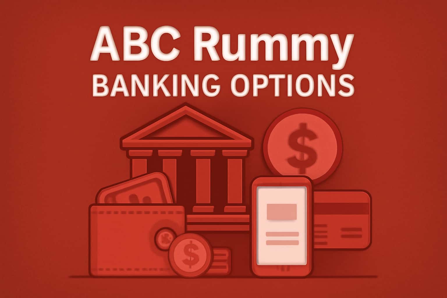 An informative representation of banking options for ABC Rummy with a focus on security and accessibility.