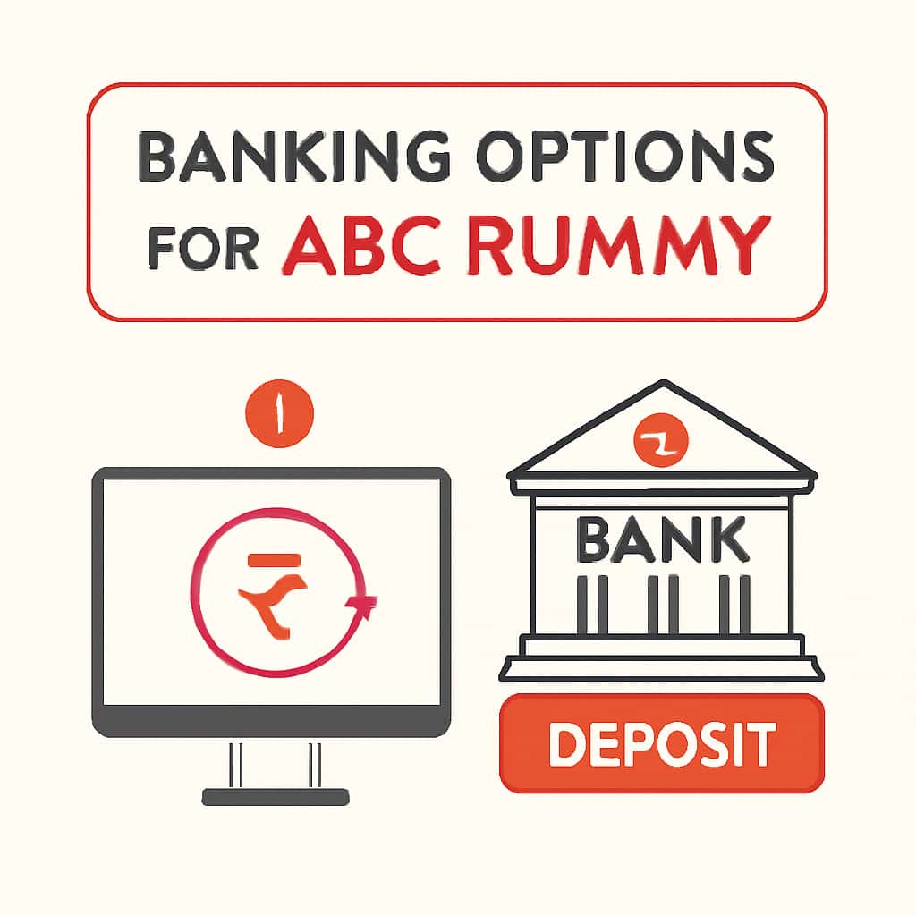 An educational diagram illustrating different banking options for ABC Rummy.