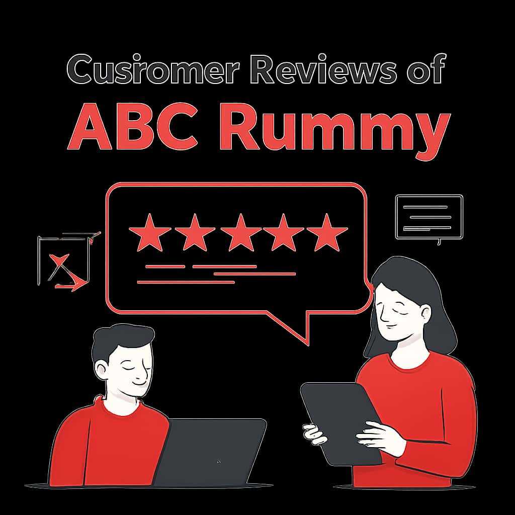 Illustration detailing customer feedback mechanisms for ABC Rummy.