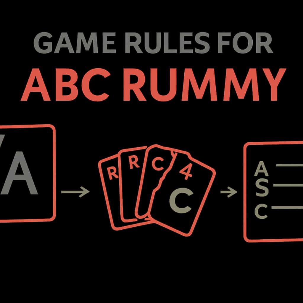 Illustration depicting the rules of ABC Rummy.