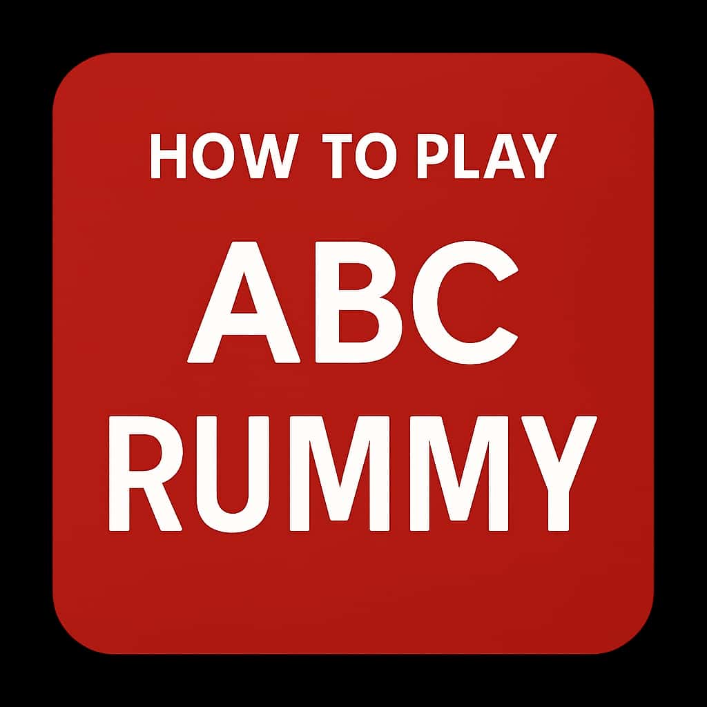 A badge representing the guide for playing ABC Rummy.