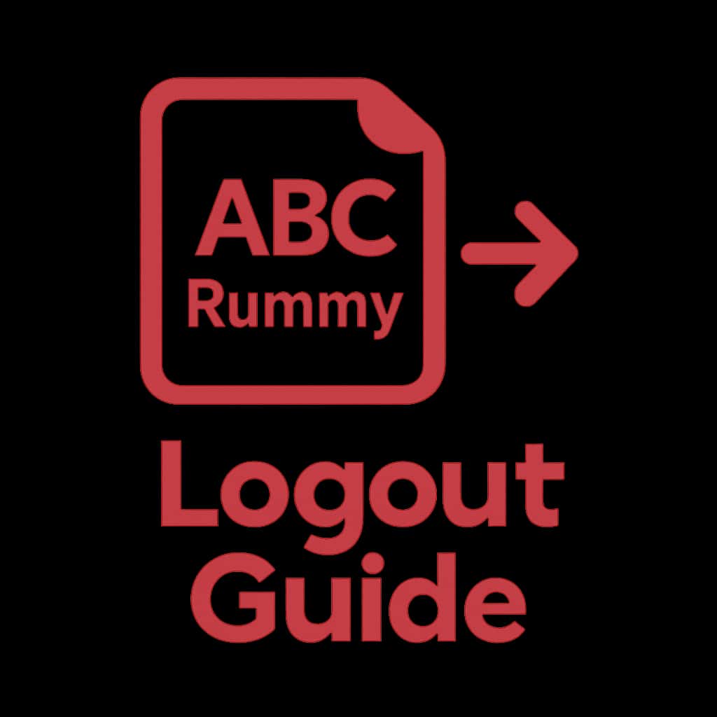 A badge graphic for ABC Rummy Logout Guide.