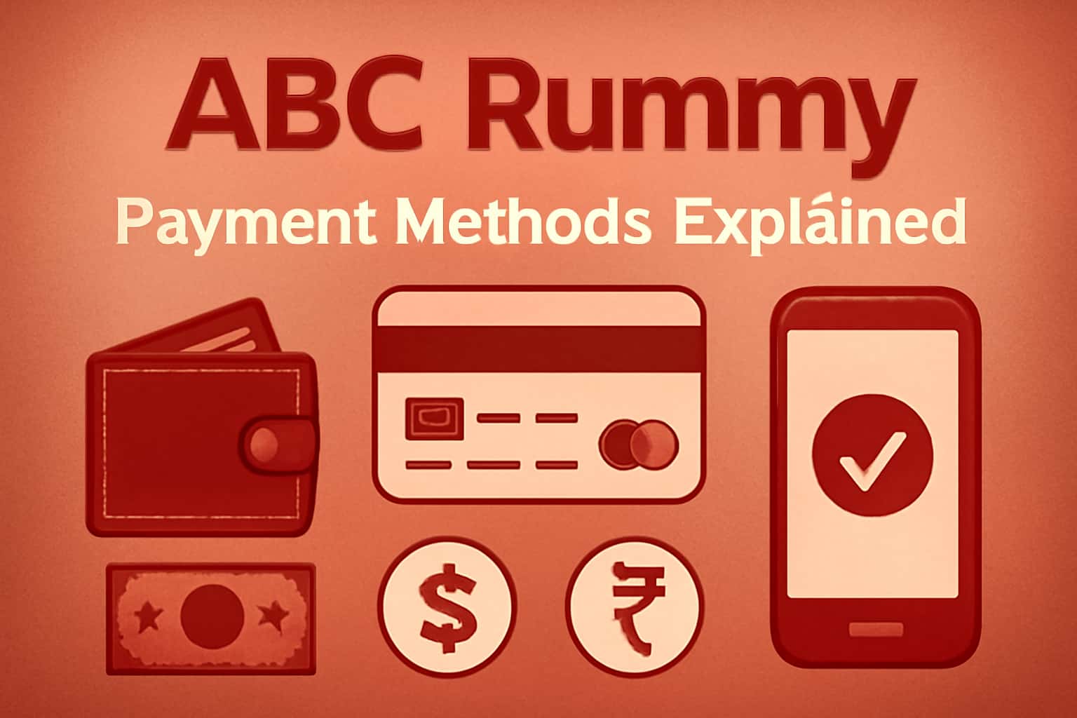 An informative graphic illustrating payment methods for ABC Rummy.