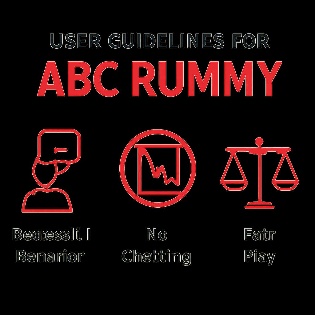 Illustration explaining a section of User Guidelines for ABC Rummy.