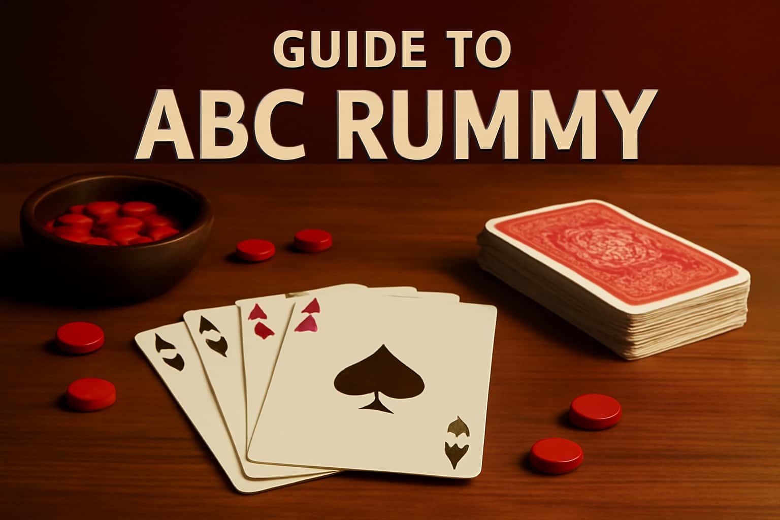 Informational scene showcasing the Guide to ABC Rummy.