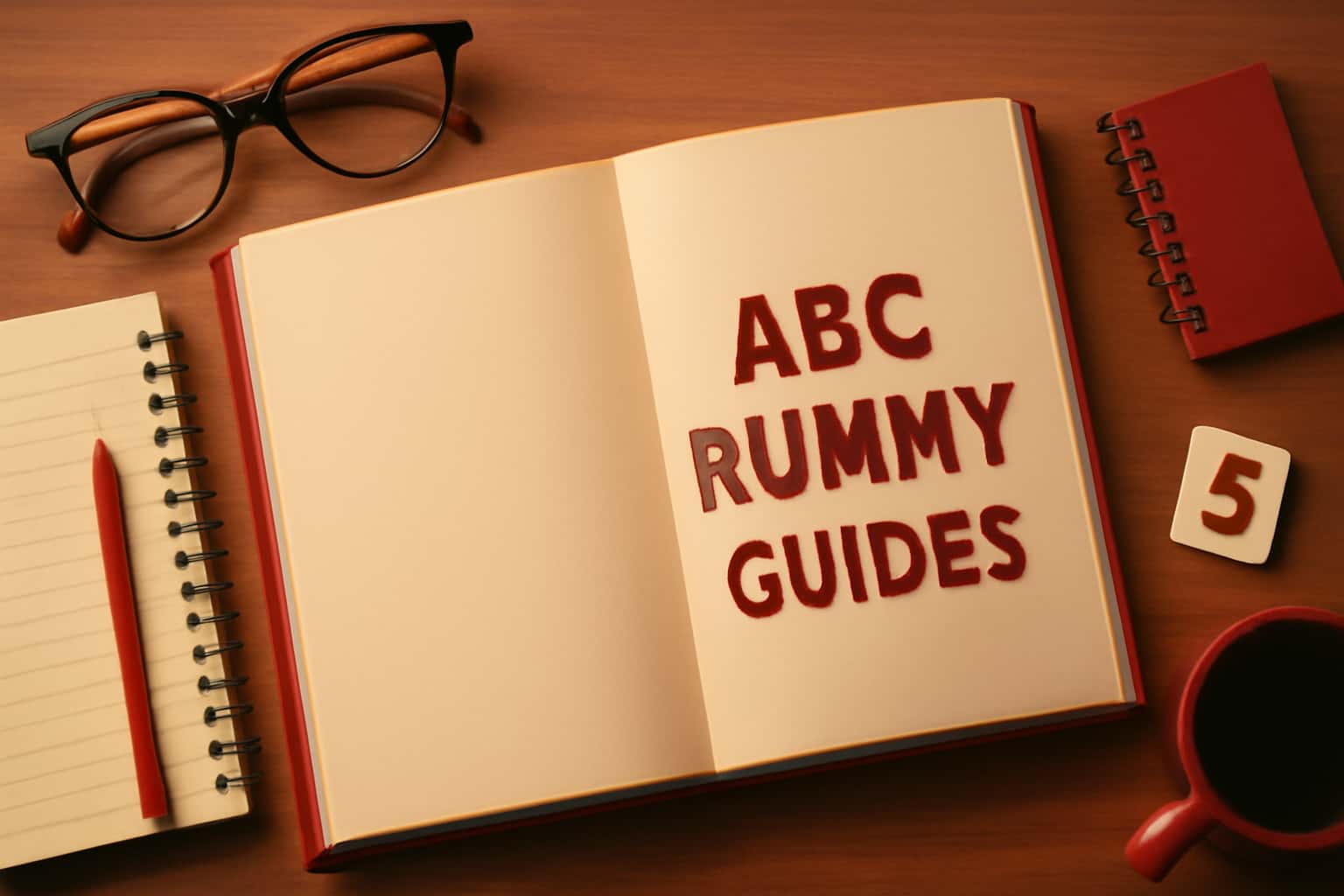 An informative scene displaying ABC Rummy Guides.